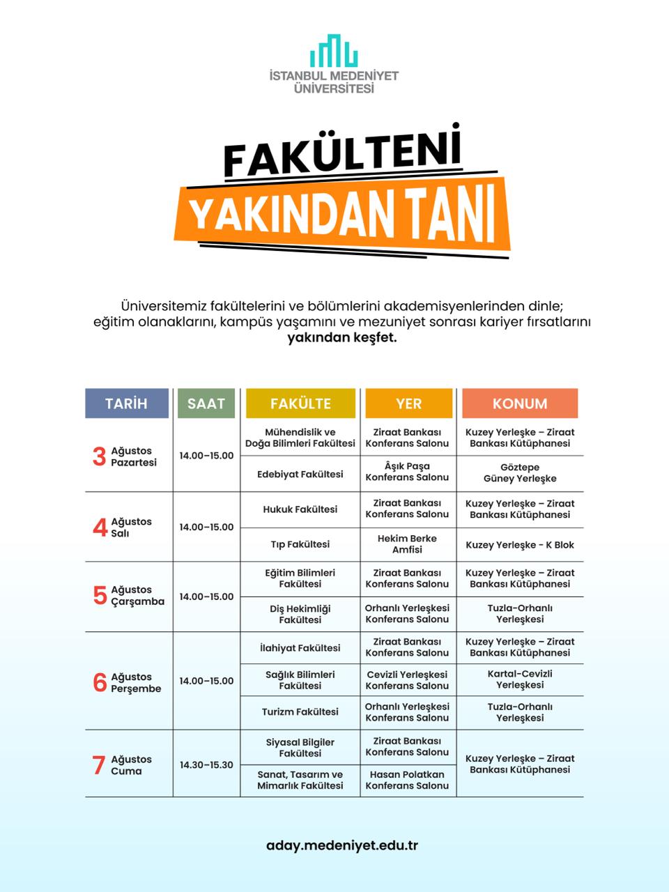 Fakülteni Yakından Tanı afişi