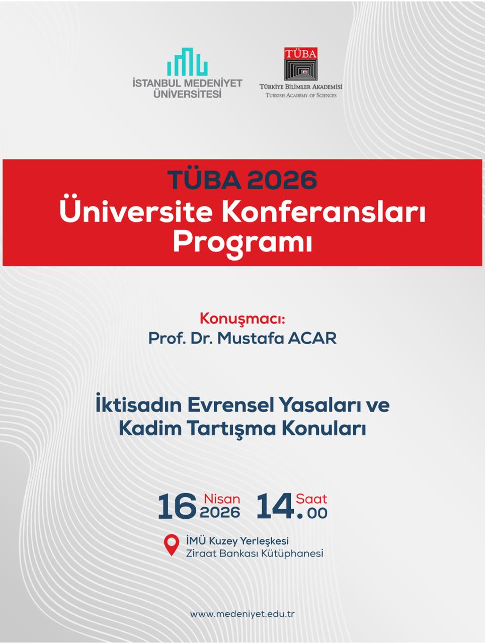 TÜBA 2026 Üniversite Konferansları Programı afişi