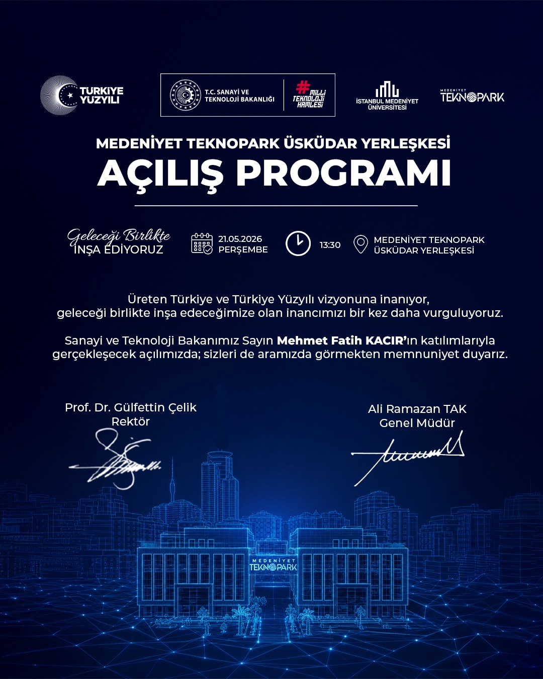 Medeniyet Teknopark Üsküdar Yerleşkesi Açılış Programı afiÅŸi