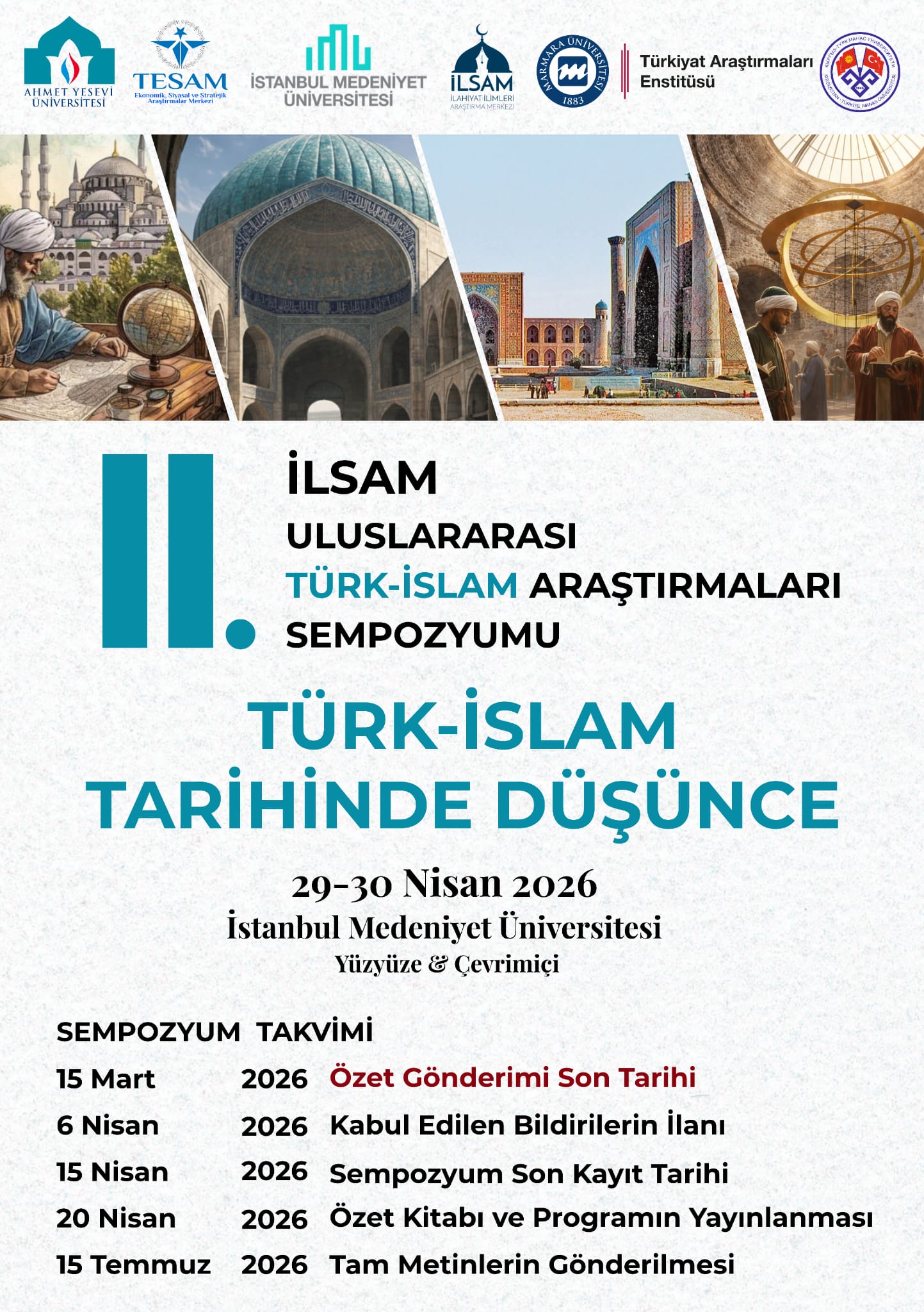 II. İLSAM Uluslararası Türk - İslam Araştırmaları Sempozyumu afiÅŸi