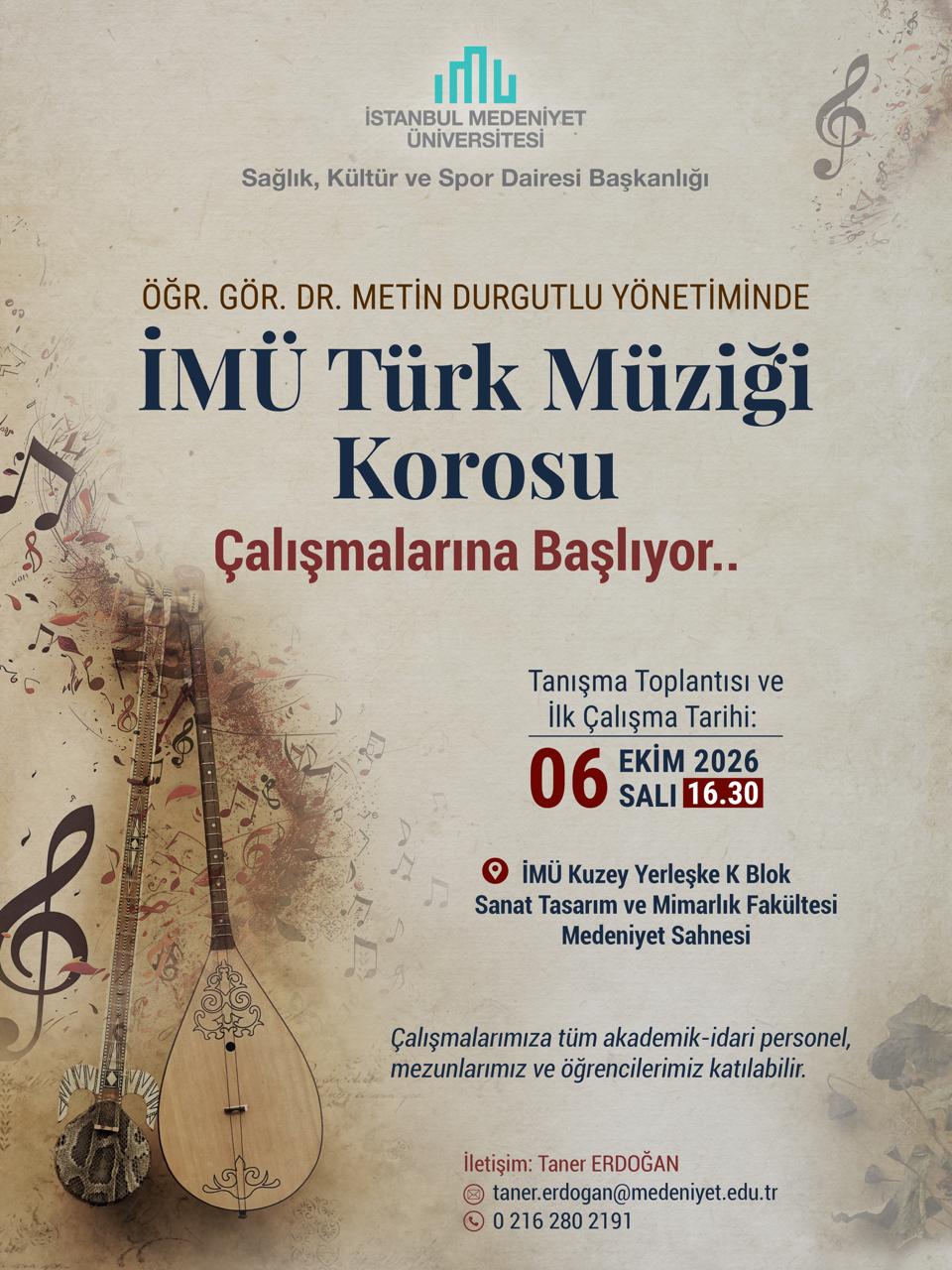 İMÜ Türk Müziği Korosu afişi
