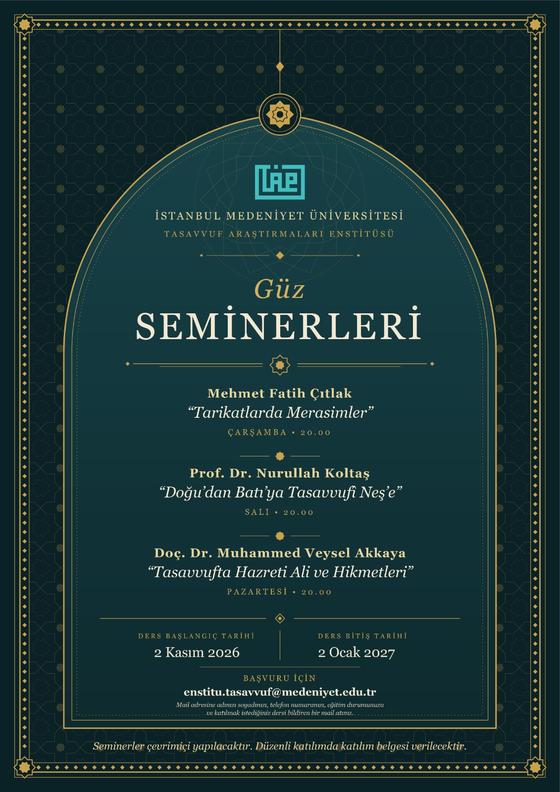 Güz Seminerleri afişi